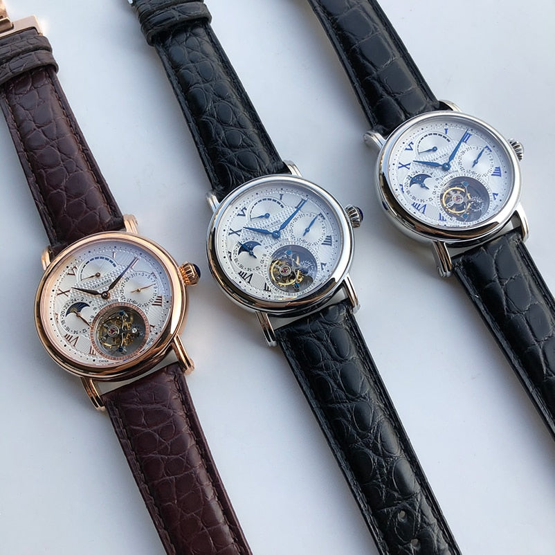 tourbillon movement hand winding watch