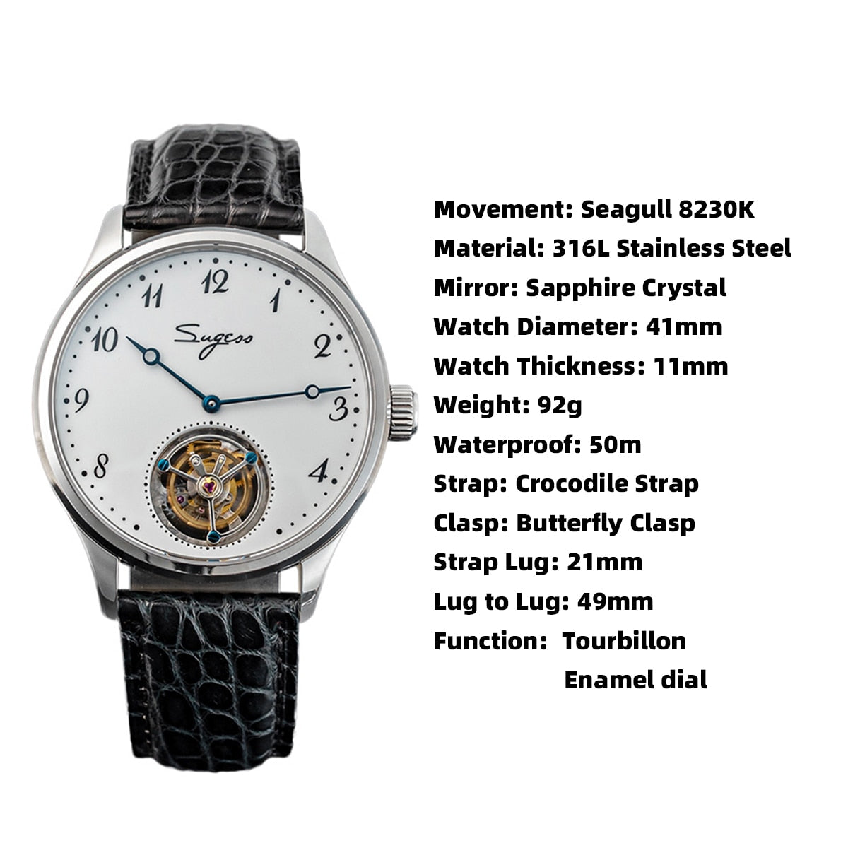 Luxury Tourbillon Men Watch Mechanical Hand Wind